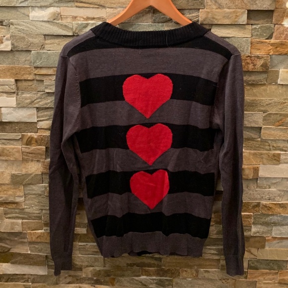 Material Girl Heart-Print Cardigan - Picture 2 of 3